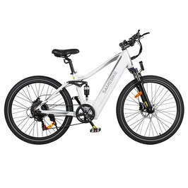 Samebike XD26-II Vélo électrique, 26 pouces, Pneu Kenda, Moteur 750W, Vitesse maximale 40km/h, Batterie 48V 14Ah, Kilométrage maximal 110km, Frein à disque hydraulique, Shimano 7 vitesses - Blanc