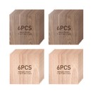 Mecpow 12 feuilles d'acajou + 12 feuilles de noyer (300*300*3mm / 11.8*11.8*0.11 pouces)
