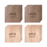 Mecpow Lot de 24 plaques de bois | 12 acajou + 12 noyer (300 x 300 x 3 mm) | Lisse et sans échardes