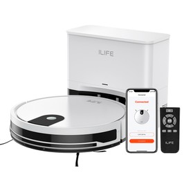 ILIFE G9 Pro Aspirateur robot avec station de vidange automatique (améliorée) aspirateur et balai 2 en 1 aspiration 3000 Pa avec télécommande prise en charge Alexa/Google Home