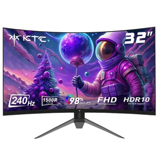 KTC H32S17F 32'' Curved Gaming Monitor, 1920*1080 HVA Panel, 240Hz Refresh Rate, 125% sRGB, 3500:1 Contrast Ratio, Adaptive Sync,   HDR10, 3ms Response Time, 2*HDMI2.0 1*DP1.4 1*USB2.0 1*Audio, VESA Mount, Adjustable Tilt, Low Blue Light