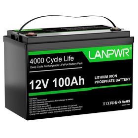 LANPWR 12V 100Ah 1280Wh LiFePO4 Akkupack ohne Bluetooth