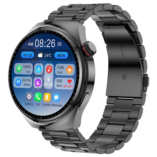 LEMFO LF38 Smartwatch mit schwarzem Stahlarmband