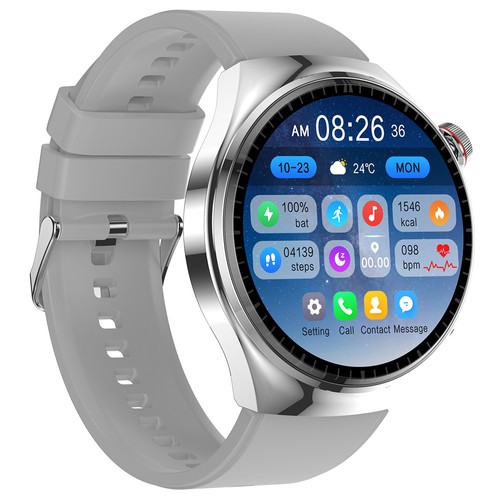 LEMFO LF38 Smartwatch Silbernes Silikonarmband