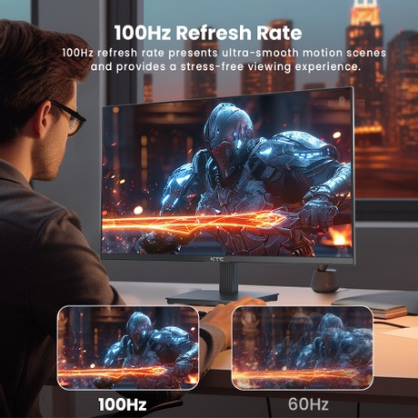 KTC H27T27 Gaming Monitor, 27-inch 2560x1440 QHD IPS Screen, 100Hz Refresh Rate, HDR10, 1ms Response Time, Adaptive-Sync, Low Blue Light & Flicker-Free, VESA Wall Mount, 2*HDMI 2.0, 1*DP 1.4, 1*Headphone Jack