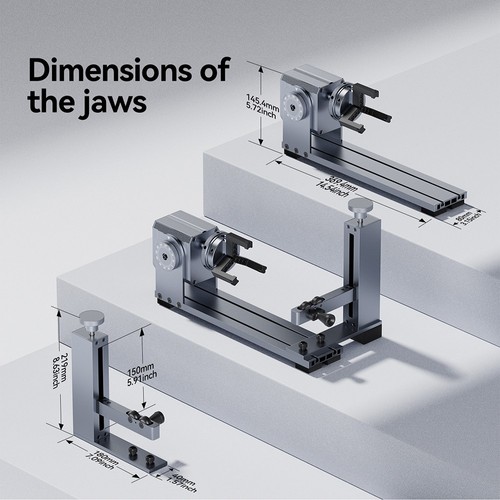 LONGER Laser Rotary Chuck für Nano/ Nano Pro, mit 3 Backensätzen, 180° Rotationseinstellung