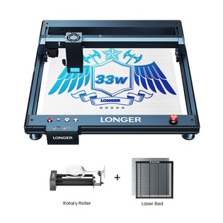 LONGER Laser B1 30W Laser Engraver + Laser Bed + Rotary Roller with Bracket