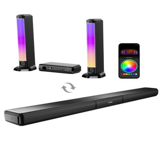 Ultimea Apollo S70 Lighting Soundbar with 5.0 Channel, Detachable Design, APP Control, Dynamic RGB Light, 121 Preset EQ Matrices