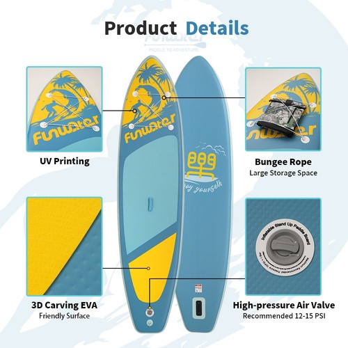 1Funwater SUPFW28E Stand Up Paddle Board 350*87*15cm