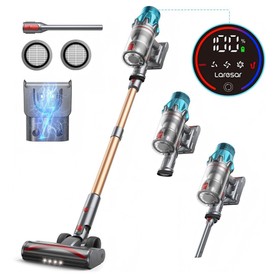 Laresar Ultra 7 Cordless Stick Vacuum 550W/45kPa Powerful Suction Touch Screen Up to 60 Mins Runtime with Touchscreen and Anti-Tangle Brush for All Types of Hard Floors