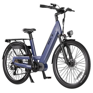 Vitilan L5 Electric Bike, 500W Motor, 48V 15Ah Battery, 26*2.4-inch Tire, 40km/h Max Speed, 105km Range, Hydraulic Disc Brakes, Adjustable Spring Suspension Fork, Shimano 7-speed, Intelligent Color Display - Blue