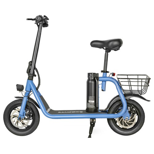 SAMEBIKE SM-C01 Faltbarer Elektroroller mit Sitz 350W 10,4Ah Blau