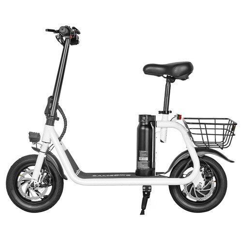 SAMEBIKE SM-C01 Faltbarer Elektroroller mit Sitz 350W 10,4Ah Weiß