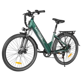 SAMEBIKE RS-A01 Pro-T elektromos kerékpár, 500 W-os motor, 36 V-os 15 Ah-s akkumulátor, 26 hüvelykes gumiabroncs, 32 km/h maximális sebesség, 90 km-es hatótávolság, mechanikus tárcsafékek, állítható első villa, Shimano 7 sebességes váltó, LCD kijelző - zöld