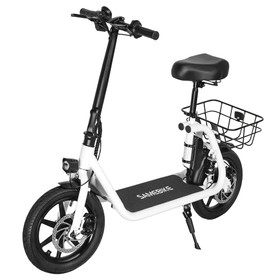 SAMEBIKE SM-C02 Trottinette électrique pliable avec siège 500W Blanc