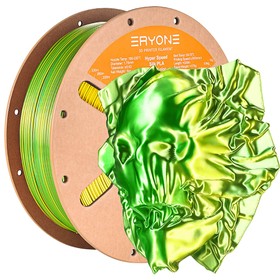 ERYONE nagy sebességű selyem kétszínű PLA filament 1kg zöld és sárga