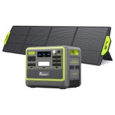 FOSSiBOT F2400 Hordozható Erőmű + FOSSiBOT SP200 18V 200W Összecsukható Napelem, 2048Wh/640000mAh LiFePO4 Akkumulátor, 2400W (4600W Csúcs) Napelemes Generátor, 3xAC Lakókocsiba való USB Type-C QC3.0 PD DC5521 Tiszta Szinusz Hullámú Teljes Aljzatok, 1,5 Órás Gyors Töltés