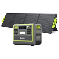 FOSSiBOT F2400 Portable Power Station + FOSSiBOT SP200 18V 200W Foldable Solar Panel, 2048Wh/640000mAh LiFePO4 Battery, 2400W(4600W Peak) Solar Generator, 3xAC RV Car USB Type-C QC3.0 PD DC5521 Pure Sine Wave Full Outlets, 1.5 Hours Fast Charging