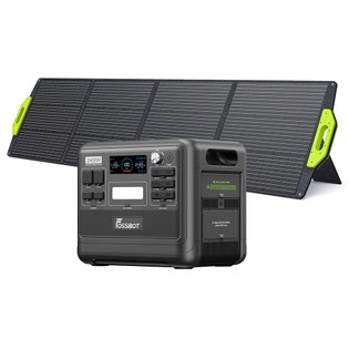 FOSSiBOT F2400 Portable Power Station Kit + FOSSiBOT SP200 18V 200W Foldable Solar Panel, 2048Wh/640000mAh LiFePO4 Battery, 2400W(4600W Peak) Solar Generator, 3xAC RV Car USB Type-C QC3.0 PD DC5521 Pure Sine Wave Full Outlets, 1.5 Hours Fast Charging