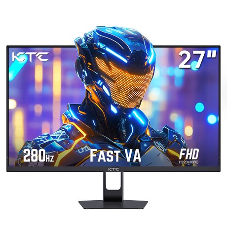 KTC H27E22P Gaming Monitor, 27 inch 1920*1080 FHD FAST VA Panel, 4000:1 Contrast Ratio, 280Hz High Refresh, 1ms GTG Response Time, FreeSync & G-Sync, HDR10, Low Blue Light & Flicker-Free, 2*HDMI 2.0, 1*DP 1.4, 1*USB 2.0, 1*Earphone