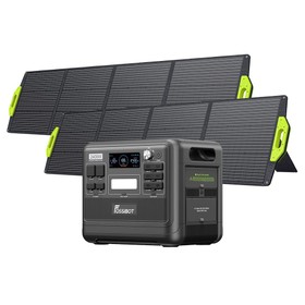 FOSSiBOT F2400 Powerstation 2048Wh + 2x SP200 Solarpanel Schwarz