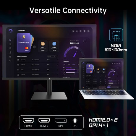 KTC H32T13 Gaming Monitor, 32 inch 2560*1440 16:9 IPS Screen, 100Hz Refresh Rate, FreeSync & G-Sync, 1000:1 Contrast Ratio, Low Blue Light & Flicker Free, 2*HDMI 2.0, 1*DP1.4, 1*Earphone Jack, VESA Mount