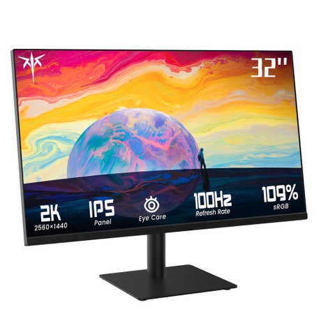 KTC H32T13 Gaming-Monitor, 32 Zoll 2560 x 1440 16:9 IPS-Bildschirm, 100 Hz Bildwiederholfrequenz, FreeSync & G-Sync, 1000:1 Kontrastverhältnis, Blaulichtfilter und flimmerfrei, 2 x HDMI 2.0, 1 x DP1.4, 1 x Kopfhöreranschluss, VESA-Halterung