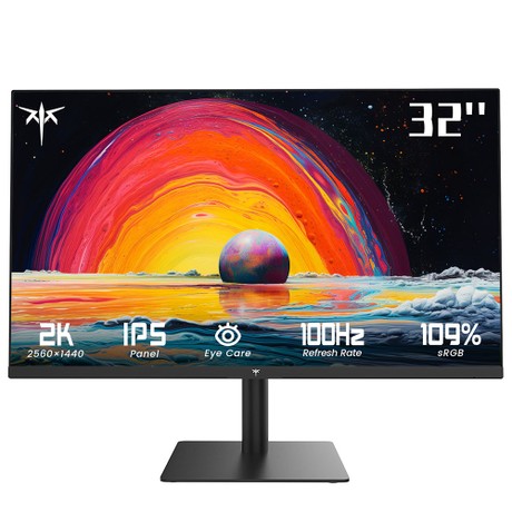 KTC H32T13 Moniteur de jeu, écran IPS 32 pouces 2560*1440, taux de rafraîchissement de 100 Hz, FreeSync et G-Sync, rapport de contraste de 1000:1, faible lumière bleue et sans scintillement, 2*HDMI 2.0, 1*DP1.4, 1*prise pour écouteurs, support VESA