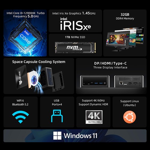 BMAX B9 Mini-PC 32GB 1TB