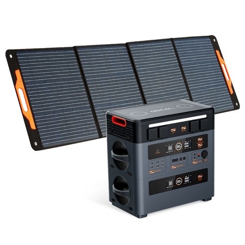 Στα €1,549.00 από αποθήκη Ευρώπης Geekbuying | Blackview OSCAL PowerMax 2400 2400W 1872Wh Portable Power Station + 1x BP2400 1872Wh LiFePO4 Battery Pack + 1x PM200 200W Foldable Solar Panel