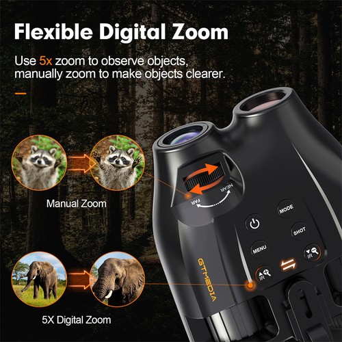 Casque Vision Nocturne GTMEDIA N4 – Lunettes IR 1080P, Infrarouge, Grossissement 5x, Avec Support Tête + Carte 16 Go