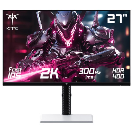 KTC H27E6 27 Zoll Gaming-Monitor, 2560 x 1440 QHD Fast IPS-Bildschirm, 300 Hz Bildwiederholfrequenz, HDR 400, 1 ms Reaktionszeit, FreeSync & G-Sync, 144 % sRGB, VESA-montierbar, 2 x HDMI 2.1, 2 x DP 1.4, 1 x USB 2.0, 1 x Kopfhörer