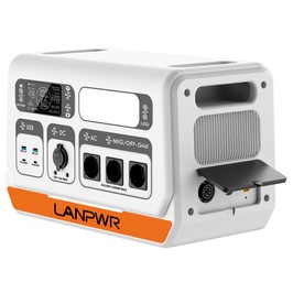 LANPWR 2400 Pro Système solaire pour balcon centrale électrique 2200 W 2040 Wh avec onduleur sur réseau 3 sorties AC