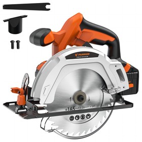 Parrior CCS05 20V Cordless Circular Saw - 3500RPM, Adjustable Depth (0°-45°), 4Ah Fast-Charge Battery, Ideal for Plunge & Bevel Cuts