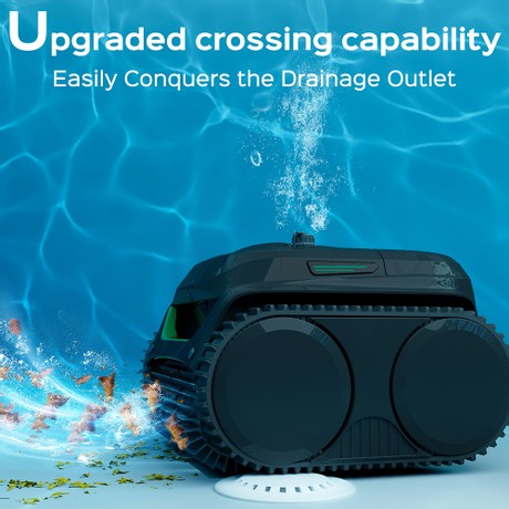 WYBOT C2 Cordless Pool Robot Vacuum (2025 NEW), Wall and Waterline Cleaning, Dual Cleaning Filtration, for Inground Pools Up to 1614Sq.ft, Black Green