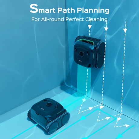 WYBOT C2 Cordless Pool Robot Vacuum (2025 NEW), Wall and Waterline Cleaning, Dual Cleaning Filtration, for Inground Pools Up to 1614Sq.ft, Black Green