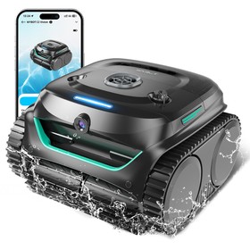 روبوت مكنسة كهربائية لاسلكية لحمام السباحة C2 Vision من WYBOT باللونين الأسود والأخضر