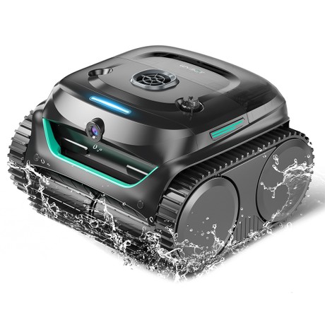 WYBOT C2 Vision Cordless Pool Robot Vacuum (2025 NEW), Debris Detection with AI Camera, 8-in-1 Master Cleaning, Two-Layer Filtration, Brushless Motors for Powerful Suction, for Pools up to 1940Sq.ft, Black Green
