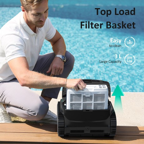 WYBOT C2 Vision Cordless Pool Robot Vacuum (2025 NEW), Debris Detection with AI Camera, 8-in-1 Master Cleaning, Two-Layer Filtration, Brushless Motors for Powerful Suction, for Pools up to 1940Sq.ft, Black Green