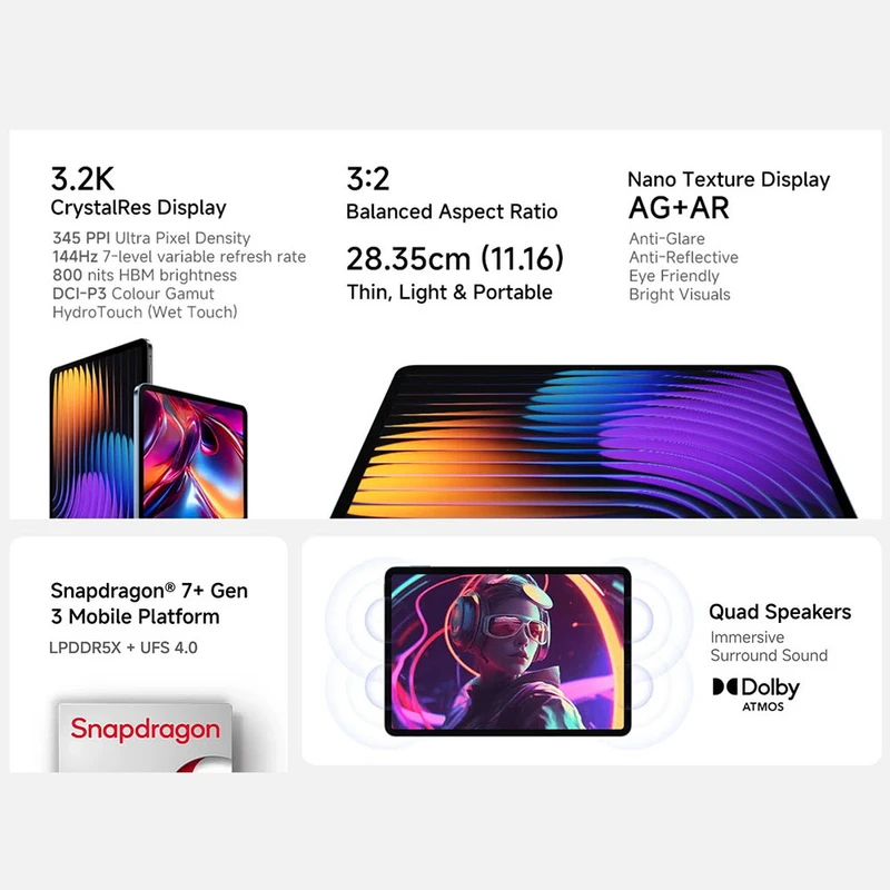 Xiaomi Pad 7 Tablet Chinese Version 12GB+256GB Black Xiaomi Pad 7 Tablet Chinese Version 12GB+256GB Black