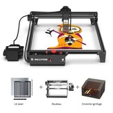 Mecpow X3 Pro 10 W Graveur laser avec système d'assistance pneumatique + boîtier FC1 + rouleau rotatif G3 Pro + lit laser H44
