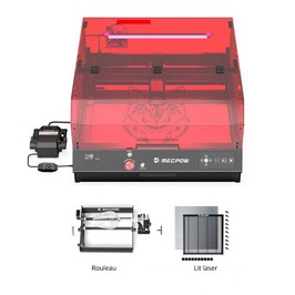 Mecpow X4 Pro Laser 22 W FDA Classe 1 + Rouleau rotatif + Lit laser