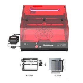Mecpow X4 Pro Graveur laser 22 W Rouleau rotatif  Lit laser