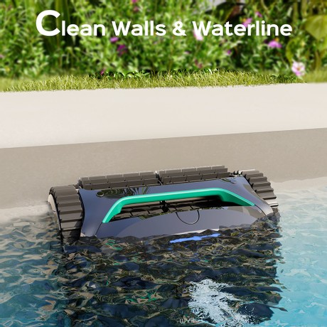 WYBOT C2 Kabelloser Pool-Staubsaugerroboter (2025 NEU), Wand- und Wasserlinienreinigung, doppelte Reinigungsfiltration, für eingebaute Pools bis zu 150 m², Schwarz Grün