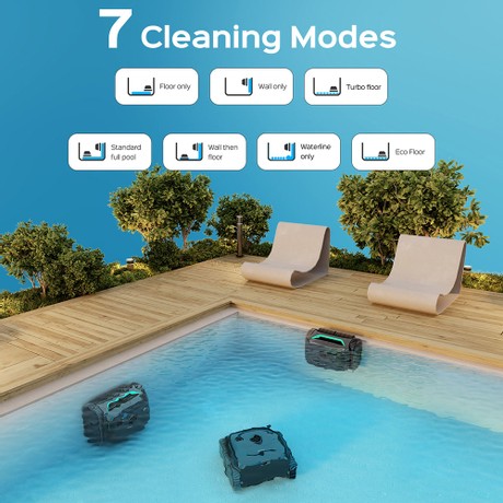 WYBOT C2 Kabelloser Pool-Staubsaugerroboter (2025 NEU), Wand- und Wasserlinienreinigung, doppelte Reinigungsfiltration, für eingebaute Pools bis zu 150 m², Schwarz Grün