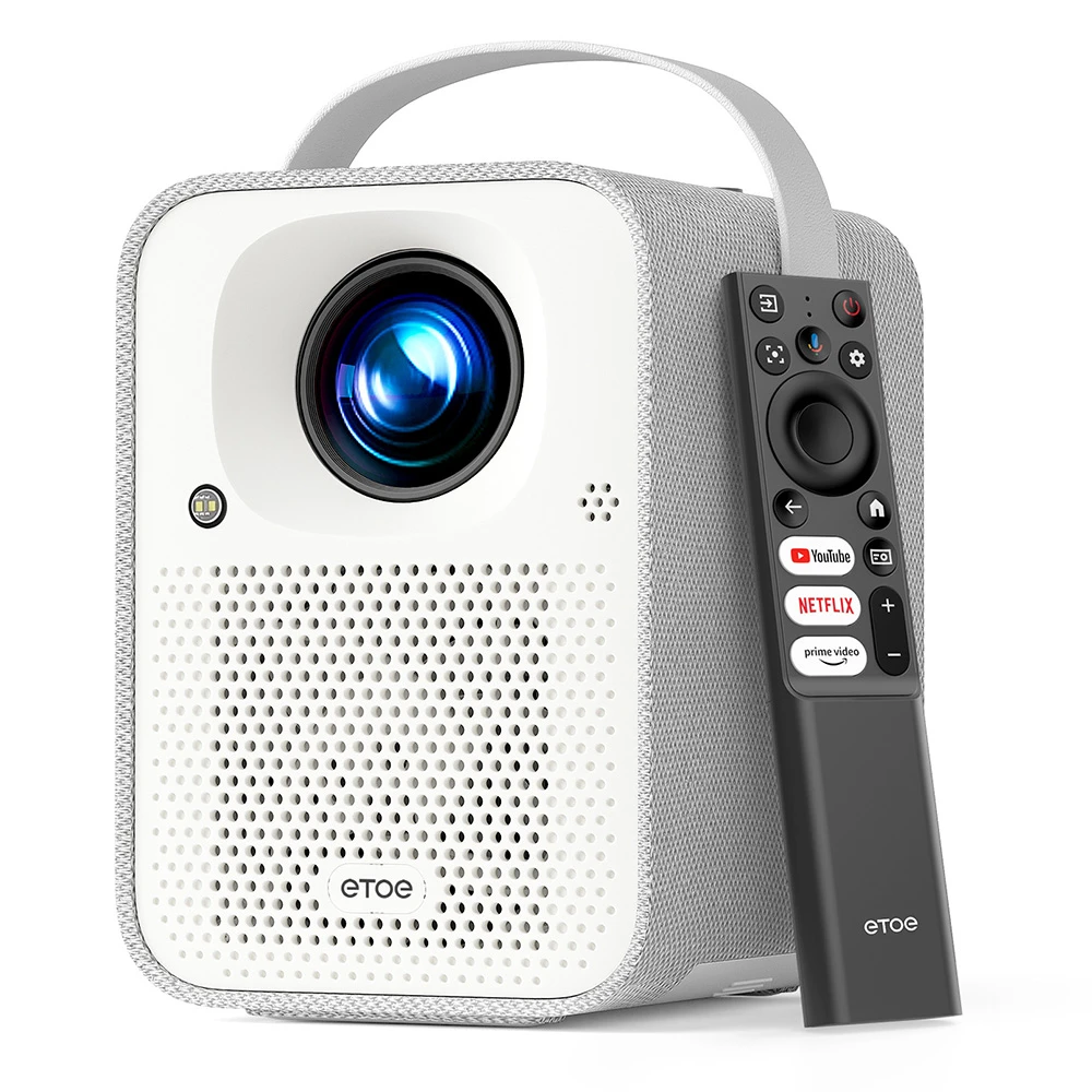 ETOE Seal-Projektor, 400 ANSI-Lumen, Google TV, Native 1080P, Autofokus