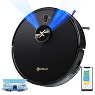 Neatsvor X600 Pro Saug- und Wischroboter 6000 Pa Saugleistung LDS4.0 Lasernavigation App- und Sprachsteuerung 5200 mAh Akku 2-in-1-Bürste HEPA-Filterung 350 ml Wassertank und virtuelle Kartierung für Teppiche und Hartböden Schwarz