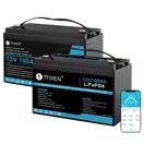 TTWEN 12V 100Ah Batterie LiFePO4 Bluetooth 5.0 + 12V 100Ah Batterie LiFePO4 Sans Bluetooth
