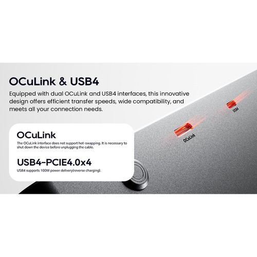 AOOSTAR AG02 eGPU Dock with Oculink and USB4 Port EU Plug