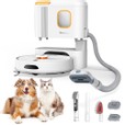 Teendow D20S MAX+ Aspirateur robot et outil de toilettage pour animaux 2 en 1, aspiration puissante de 6 000 Pa, nettoyage mains libres pendant 70 jours, sac à poussière de 3 L, navigation LiDAR PreciSense, batterie de 5 000 mAh